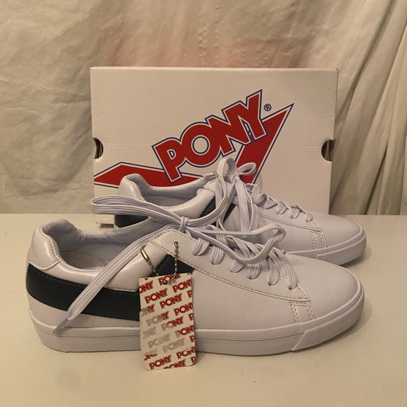 pony white sneakers